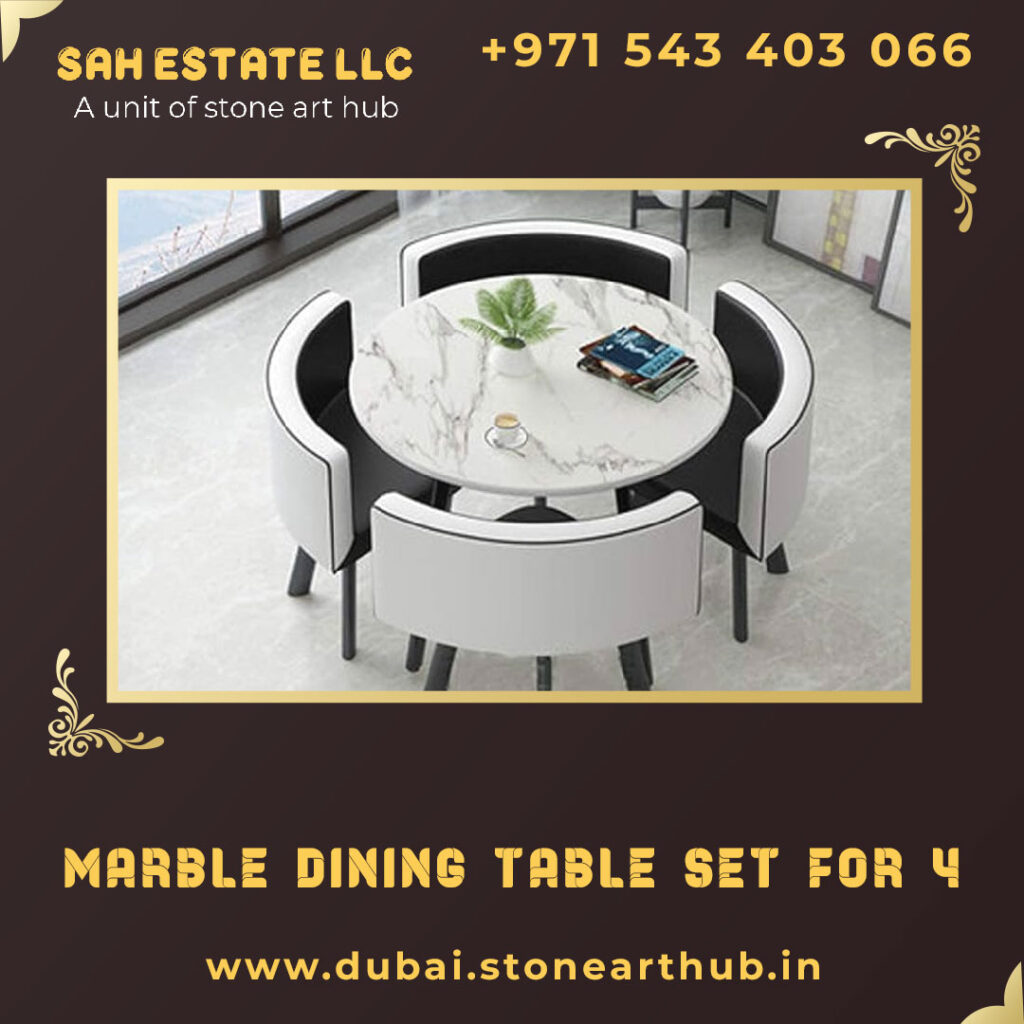 Marble Dining Table Set for 4 in Dubai +971 543403066