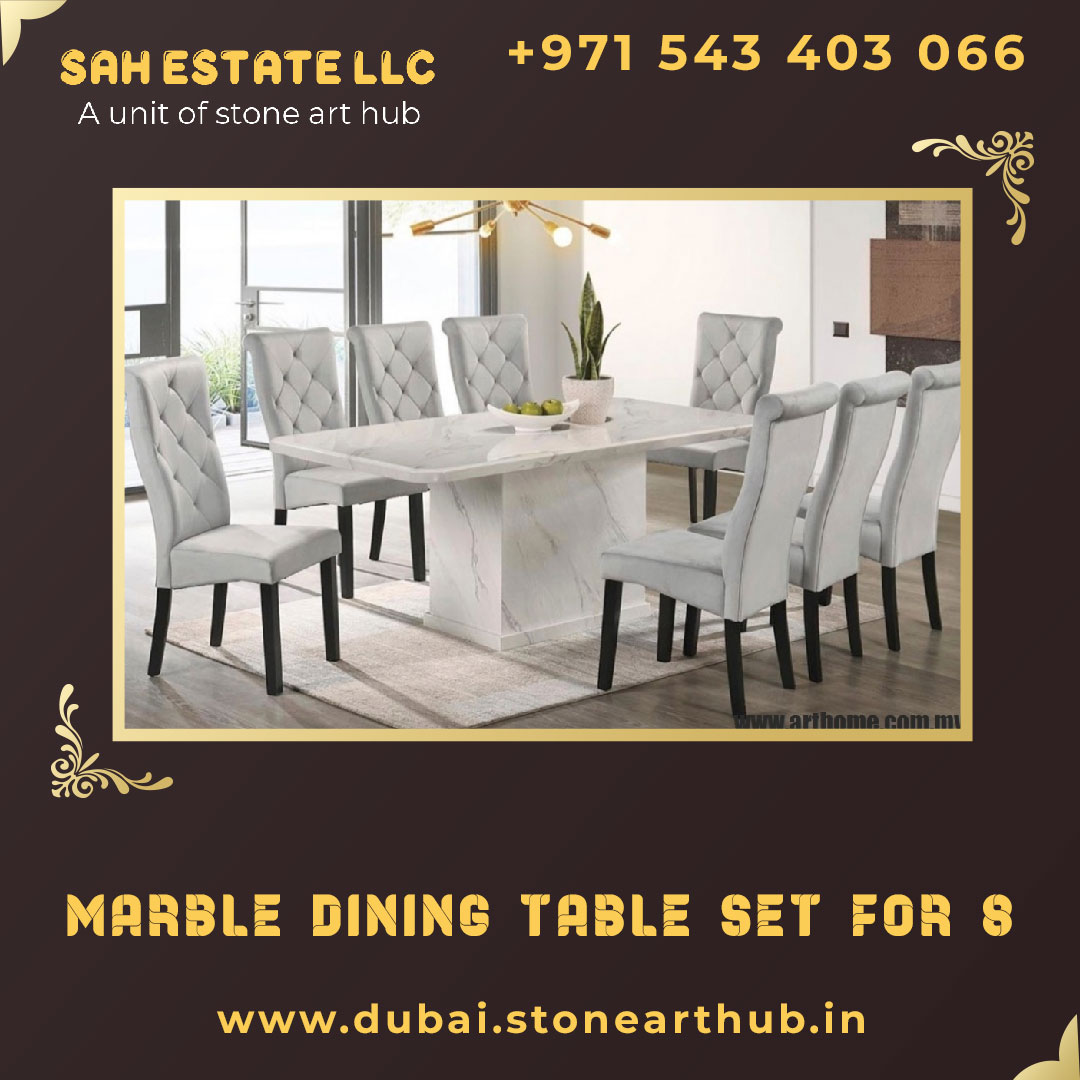 Marble Dining Table Set for 8 in Dubai +971 543403066.