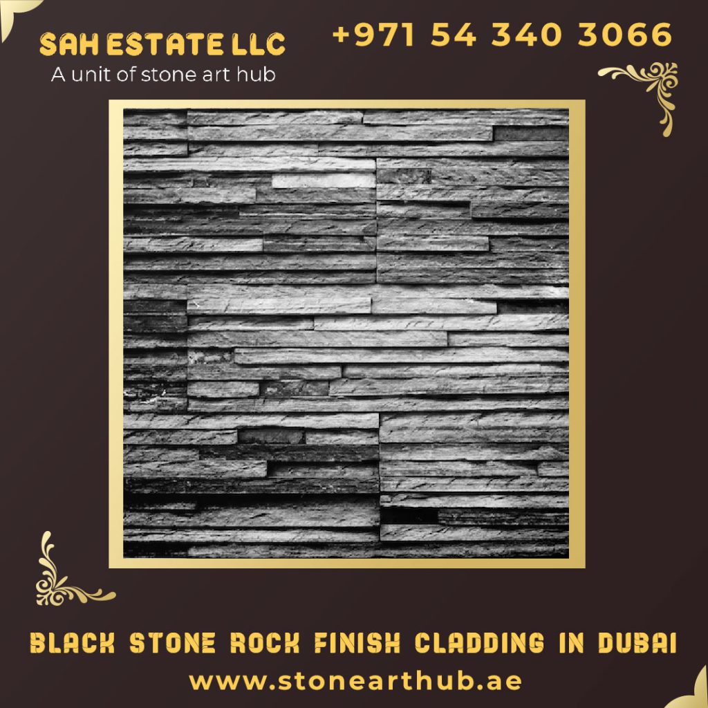 Black Stone Rock Finish Cladding In Dubai