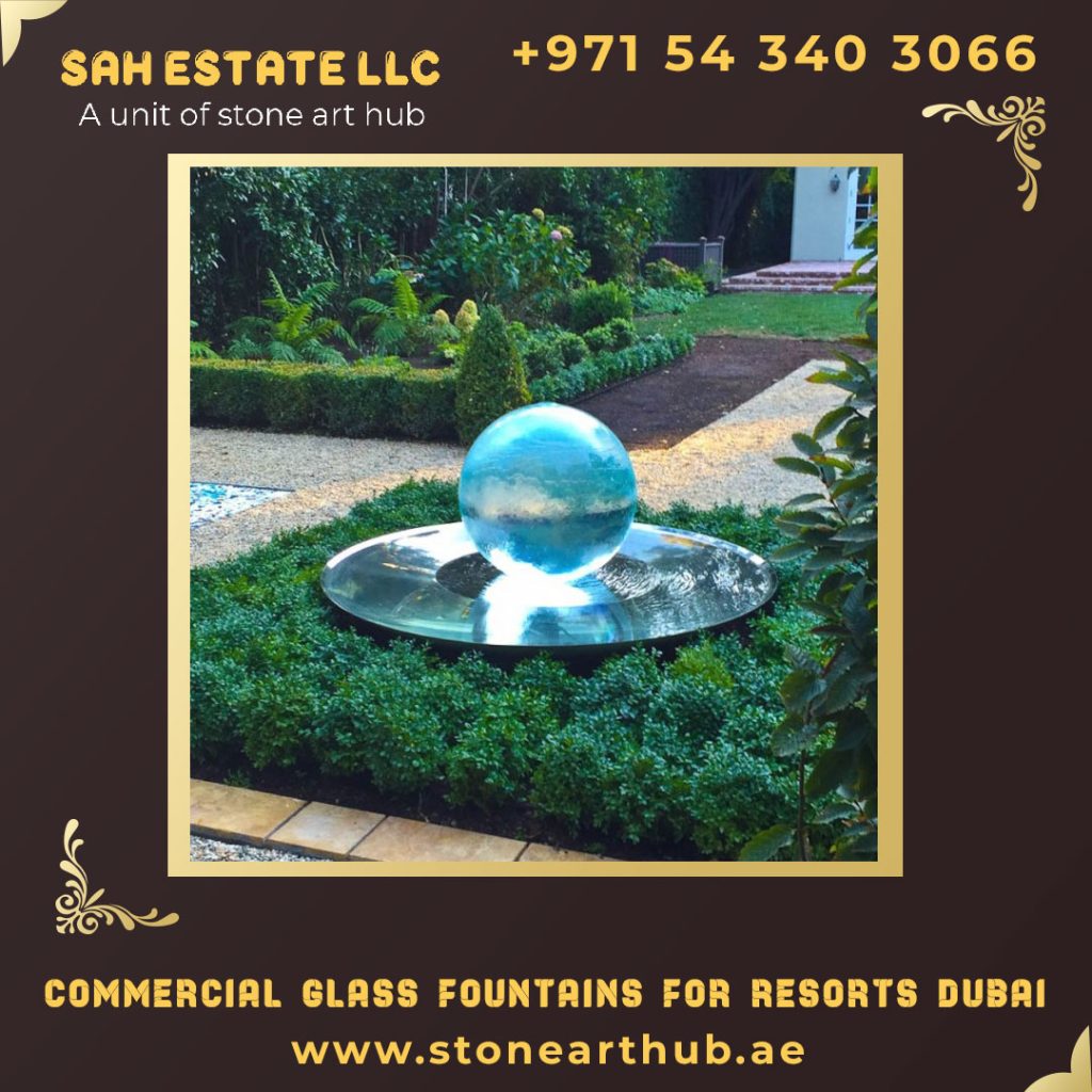Commercial Glass Fountains For Resorts Dubai