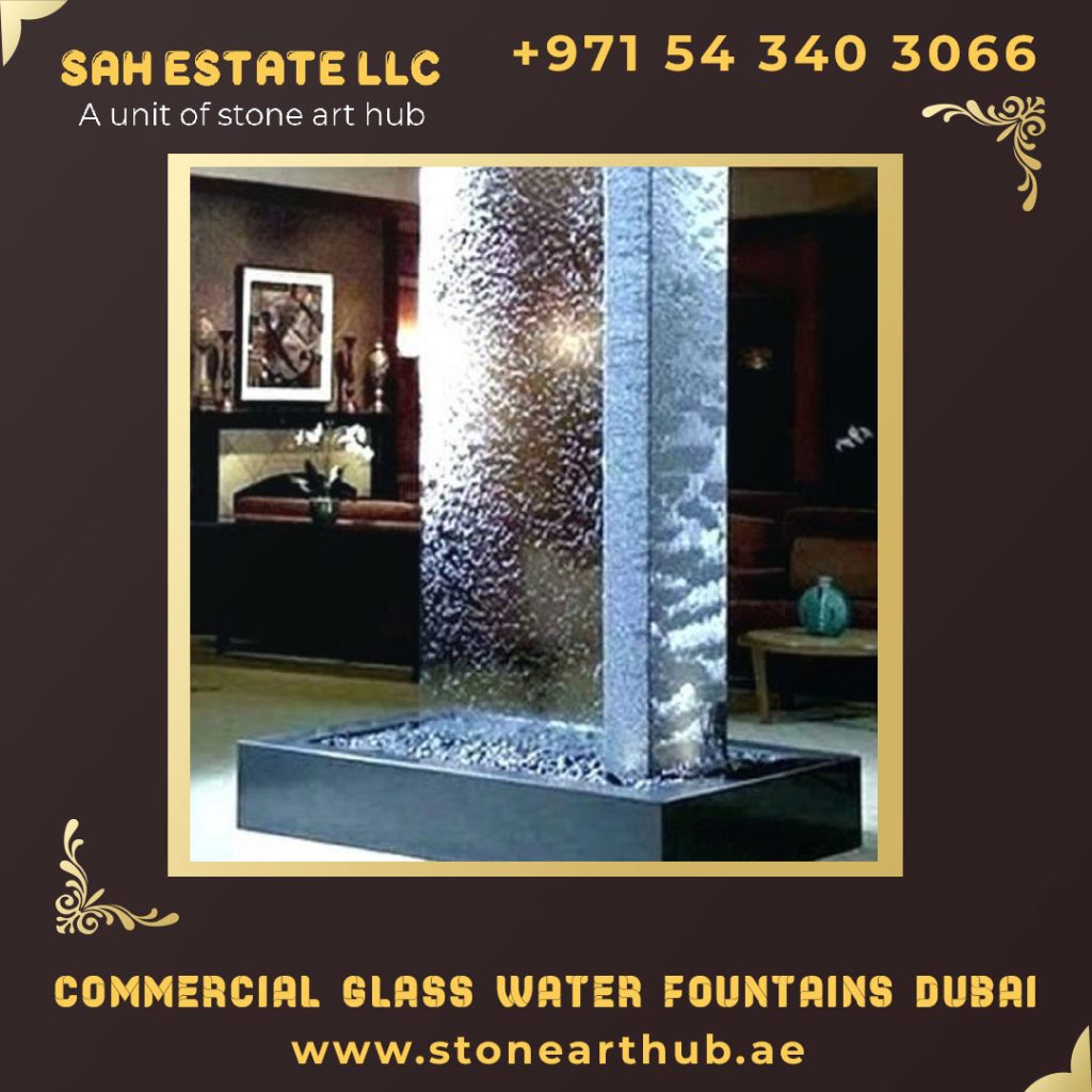 Commercial Glass Water Fountains Dubai