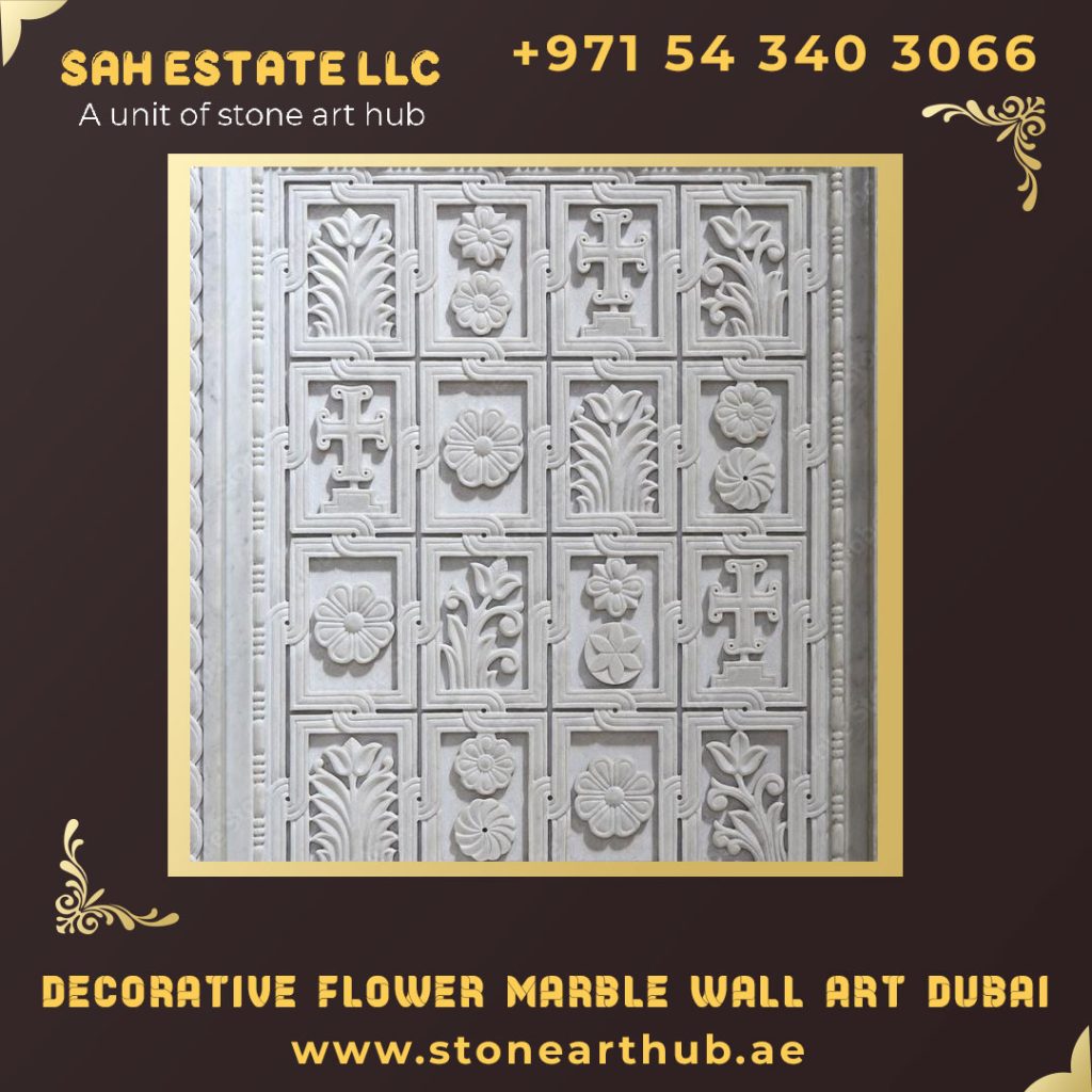 Decorative Flower Marble Wall Art Dubai