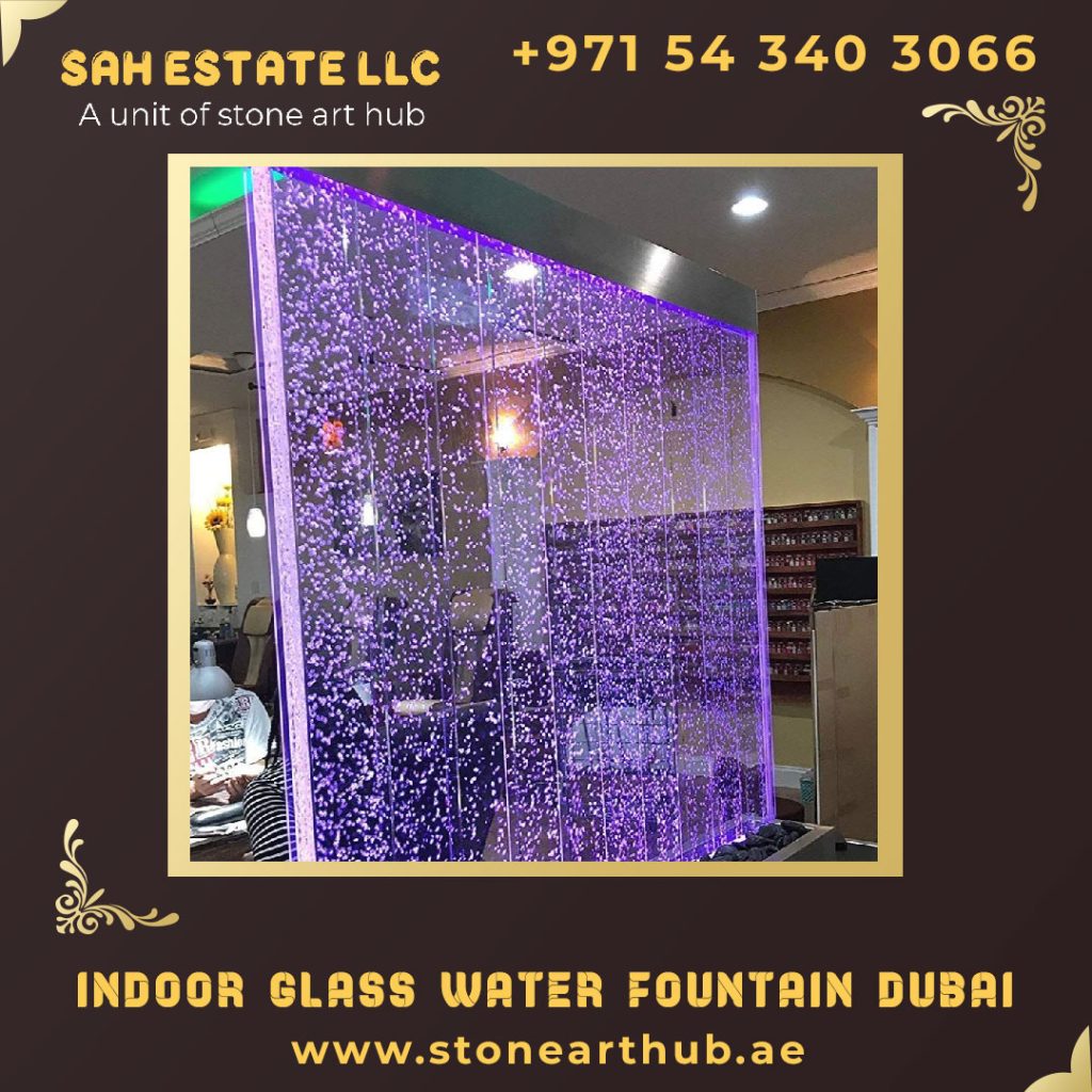 Indoor Glass Water Fountain Dubai