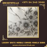 Luxury White Marble Carved Panels Dubai