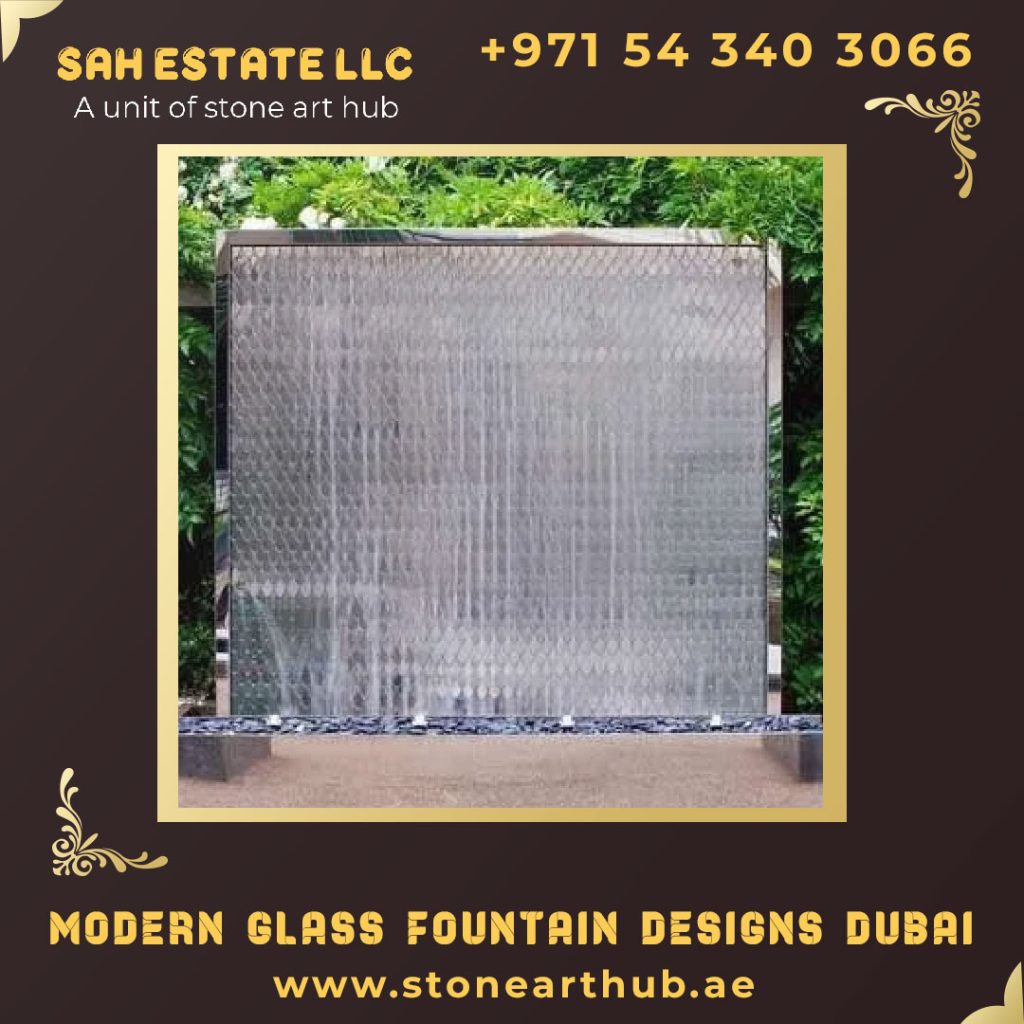 Modern Glass Fountain Designs Dubai