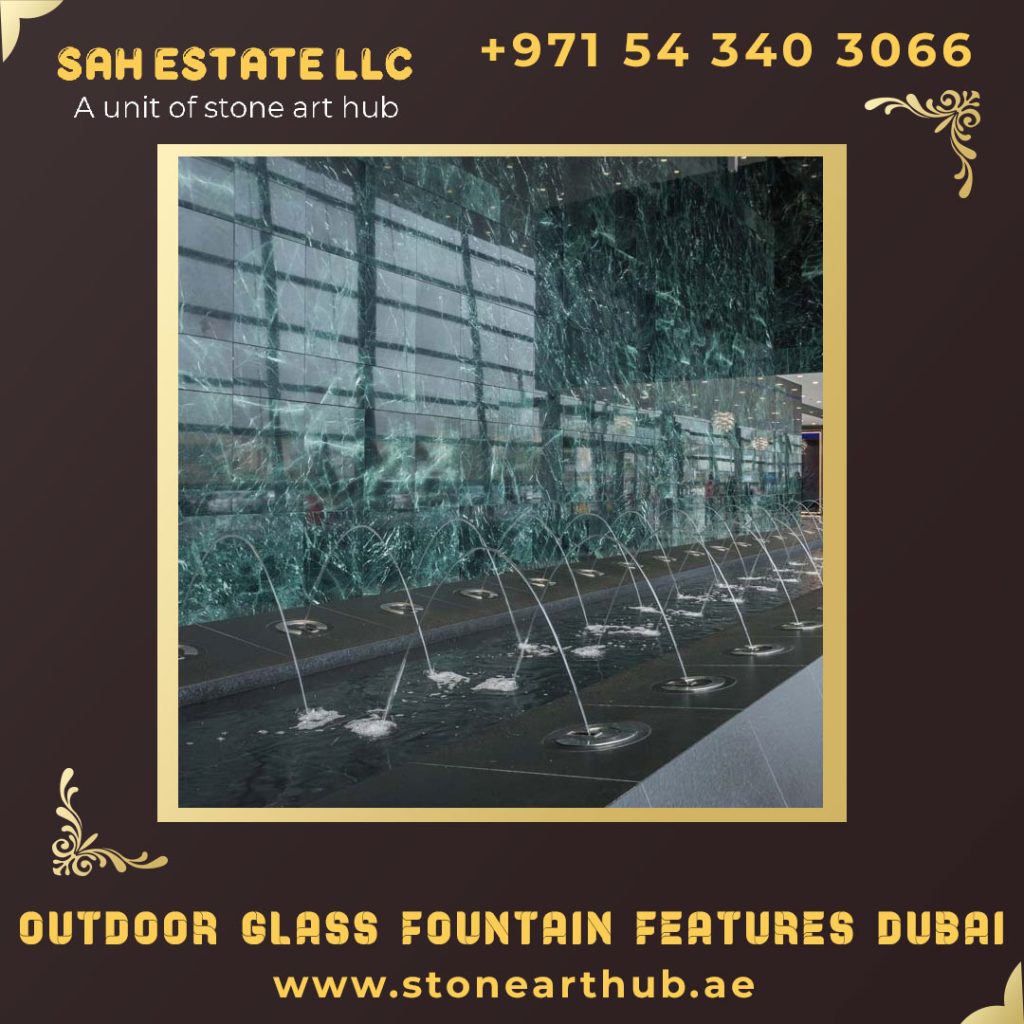Outdoor Glass Fountain Features Dubai