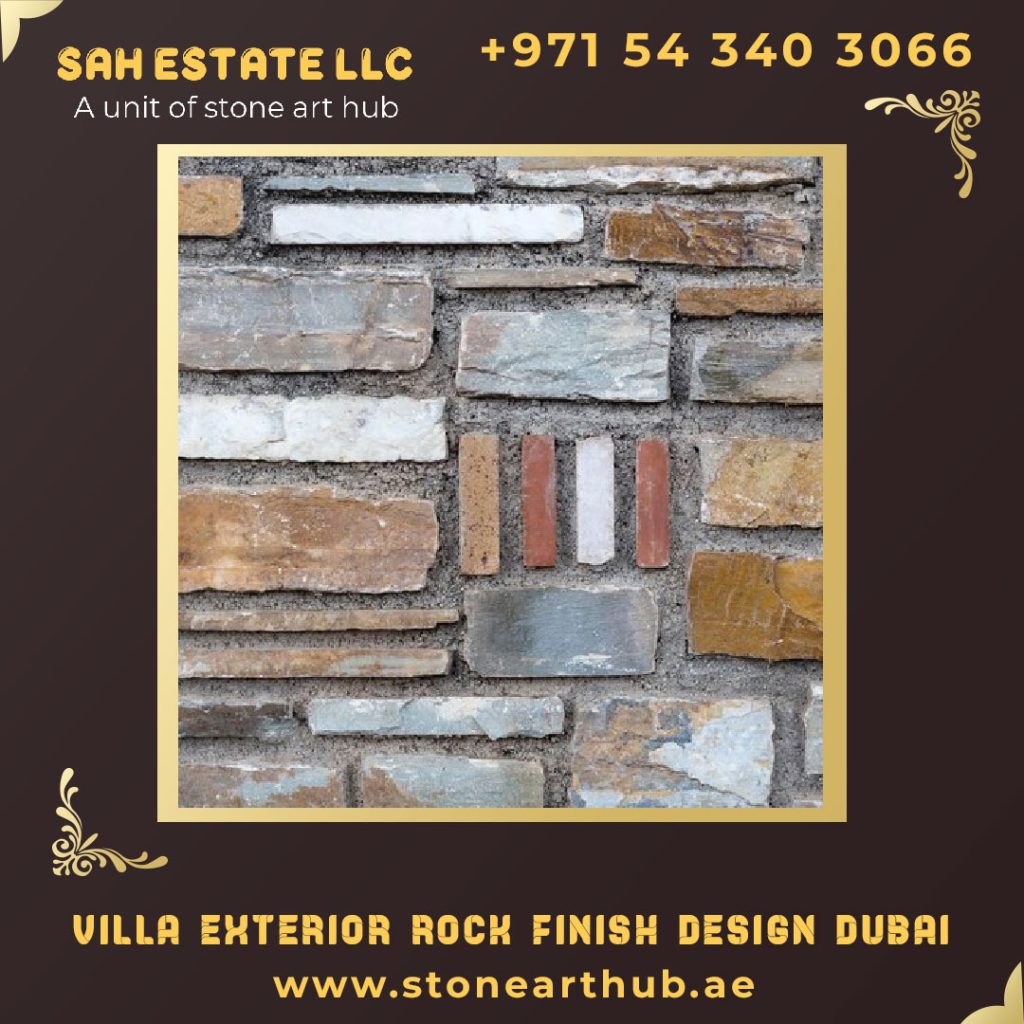 Villa Exterior Rock Finish Design Dubai