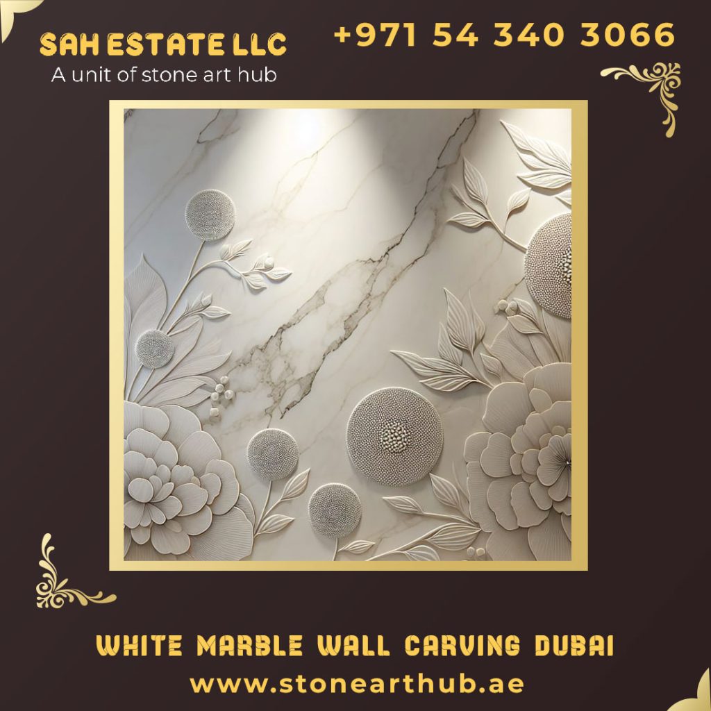 White Marble Wall Carving in Dubai