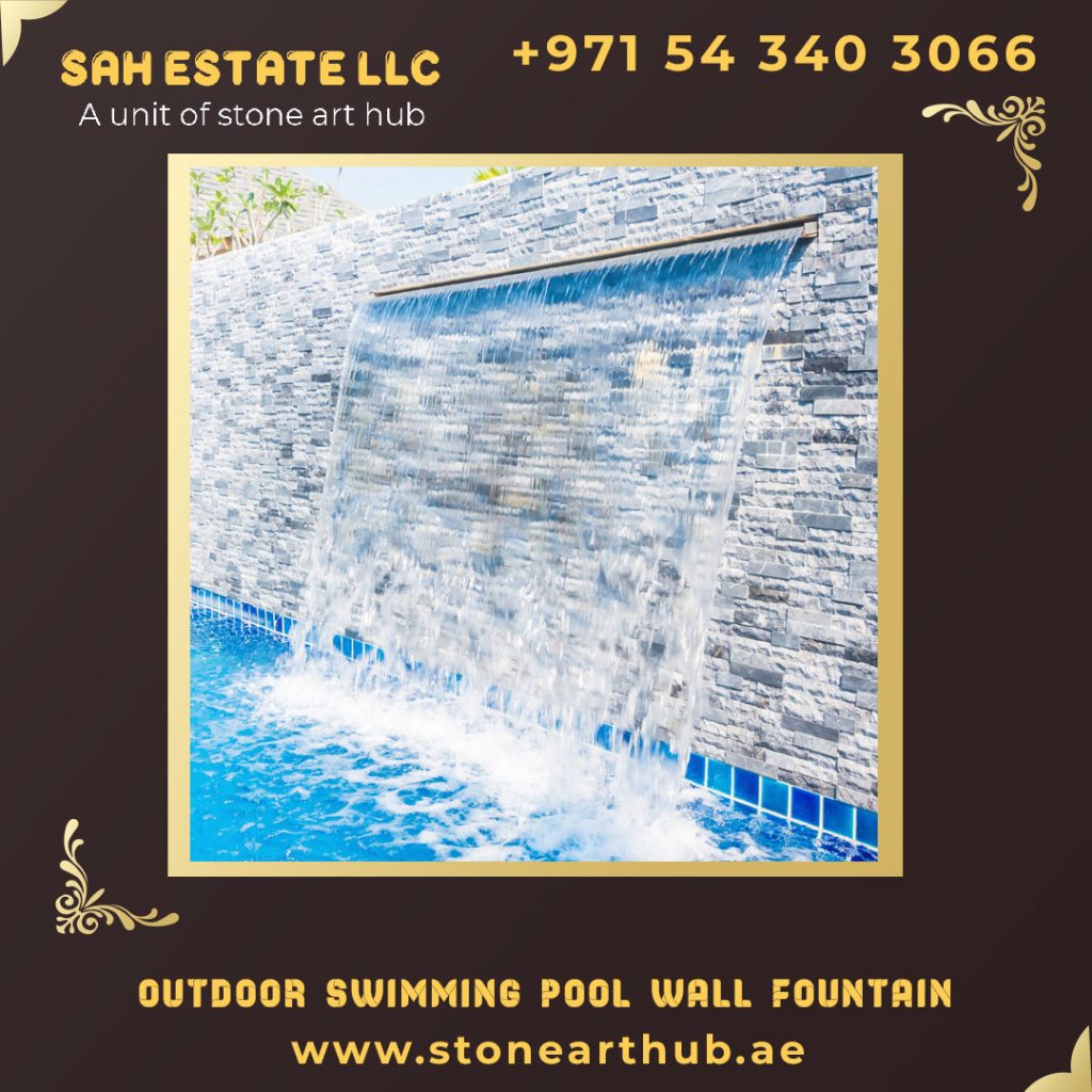 Outdoor Swimming Pool Wall Fountain in Dubai