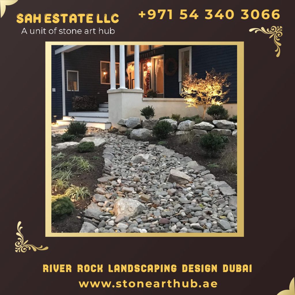 River Rock Landscaping Design in Dubai