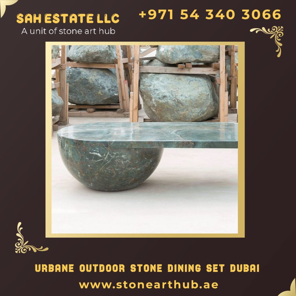 Urbane Outdoor Stone Dining Set Dubai