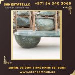 Urbane Outdoor Stone Dining Set Dubai
