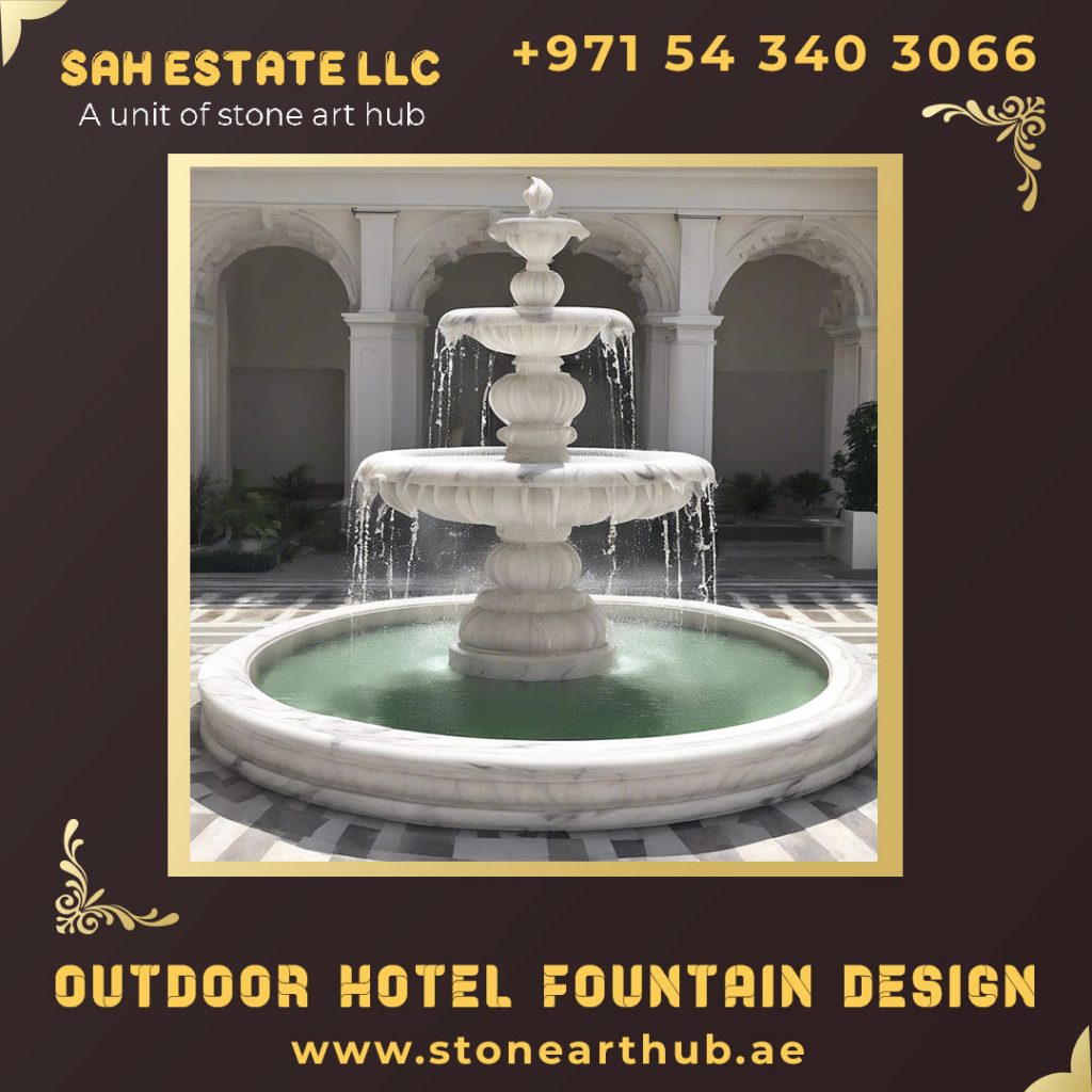Outdoor Hotel Fountain Design in Dubai