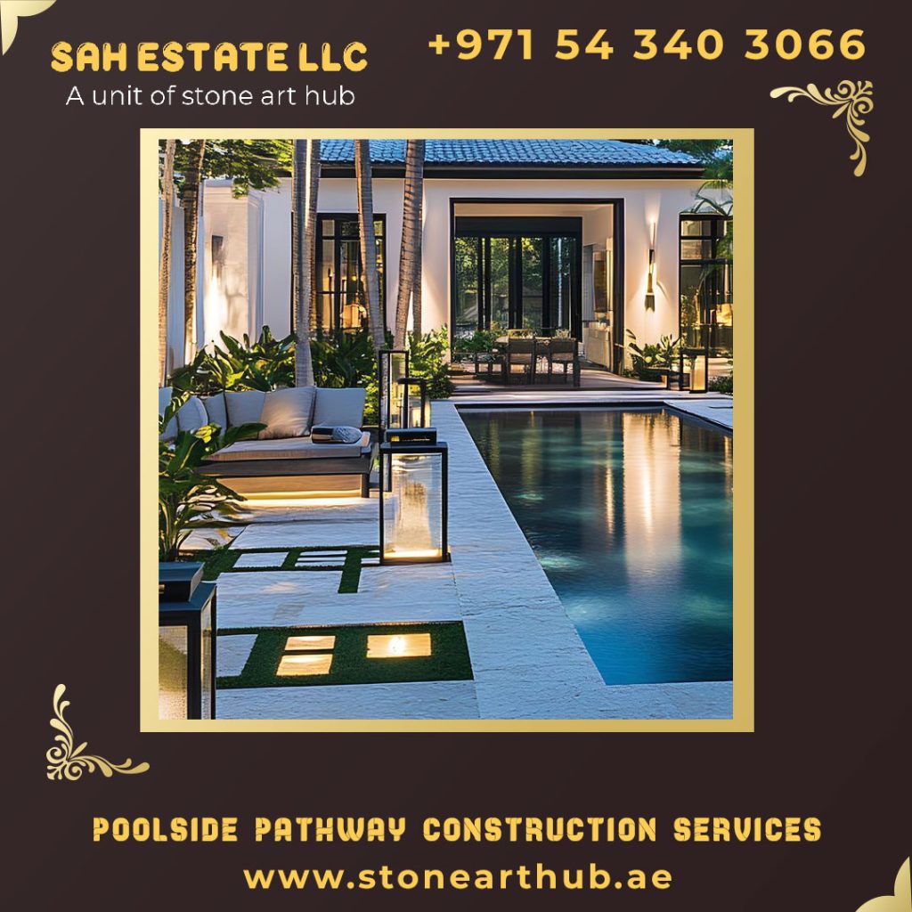 Poolside Pathway Construction Services in Abu Dhabi